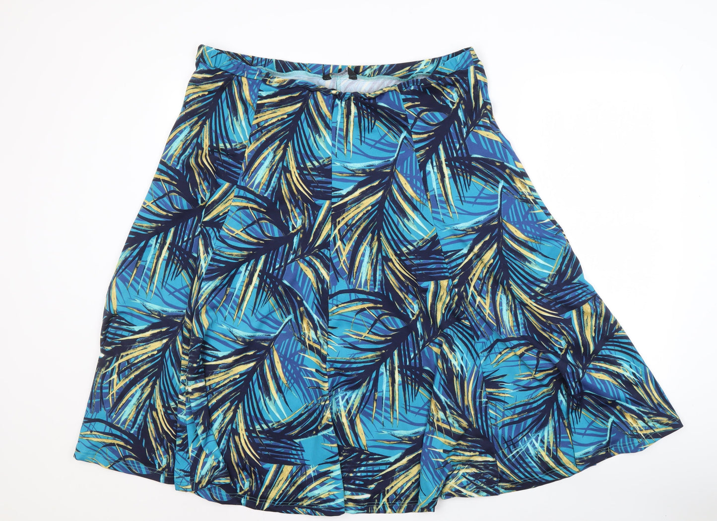 Alexara Women's Blue A-Line Knee Length Skirt