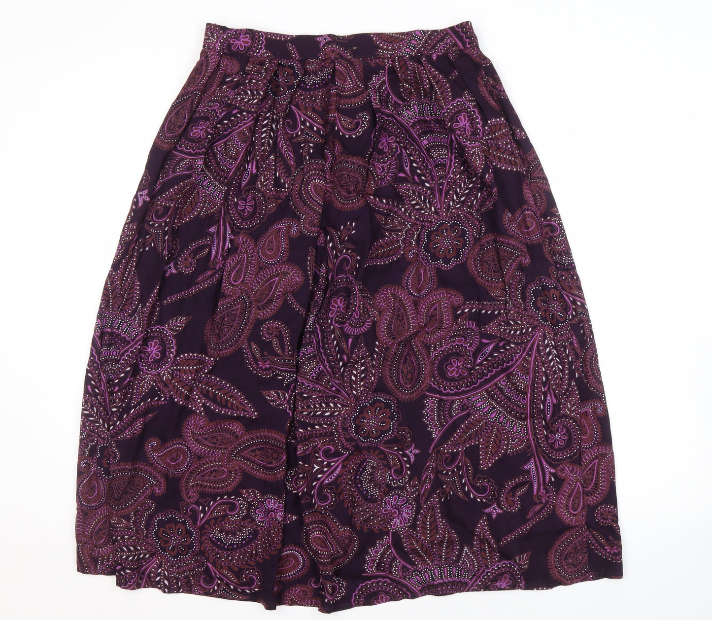 Berkertex Women's Purple Paisley Midi Skirt Size 14