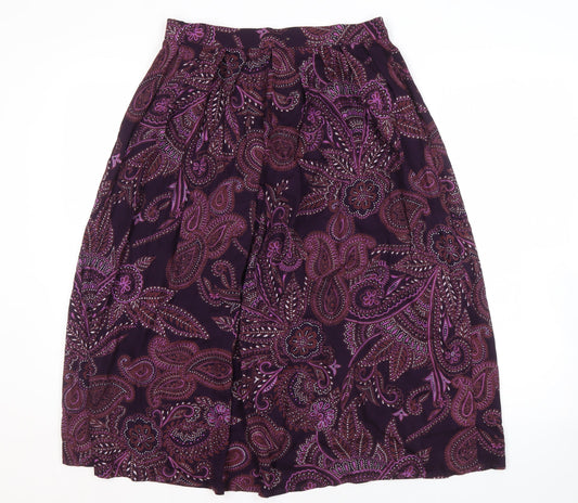 Berkertex Women's Purple Paisley Midi Skirt Size 14