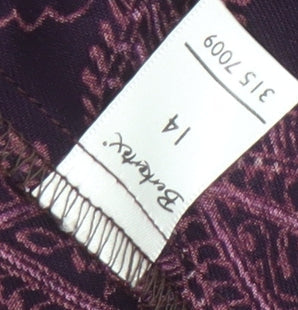 Berkertex Women's Purple Paisley Midi Skirt Size 14