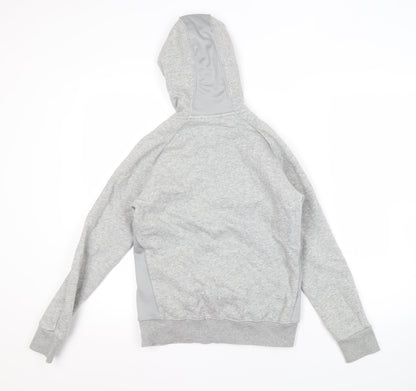 Umbro Grey Full Zip Hoodie, Size 12 Unisex, Logo Accent
