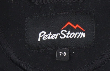 Peter Storm Boys Black Fleece 1/2 Zip Sweatshirt, Size 7-8