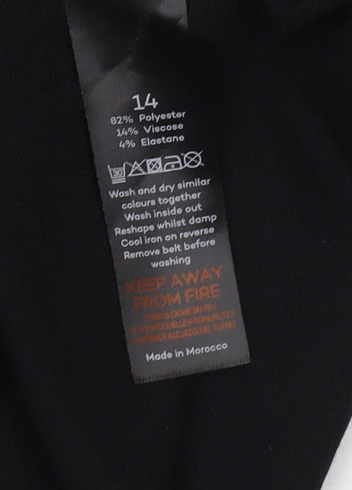 Bonmarché Women's Black V-Neck Belted Dress Size 14