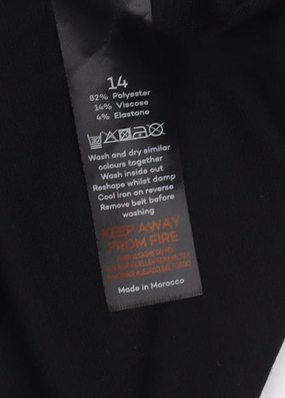 Bonmarché Women's Black V-Neck Belted Dress Size 14