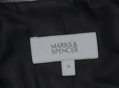 Marks and Spencer Women's Grey Blazer, Size 14, Regular Fit