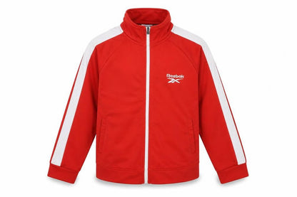 Front view of Reebok boys’ red track jacket 11-12 years casual zip