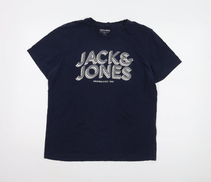 Mens UK Size M JACK & JONES Blue  T-Shirt