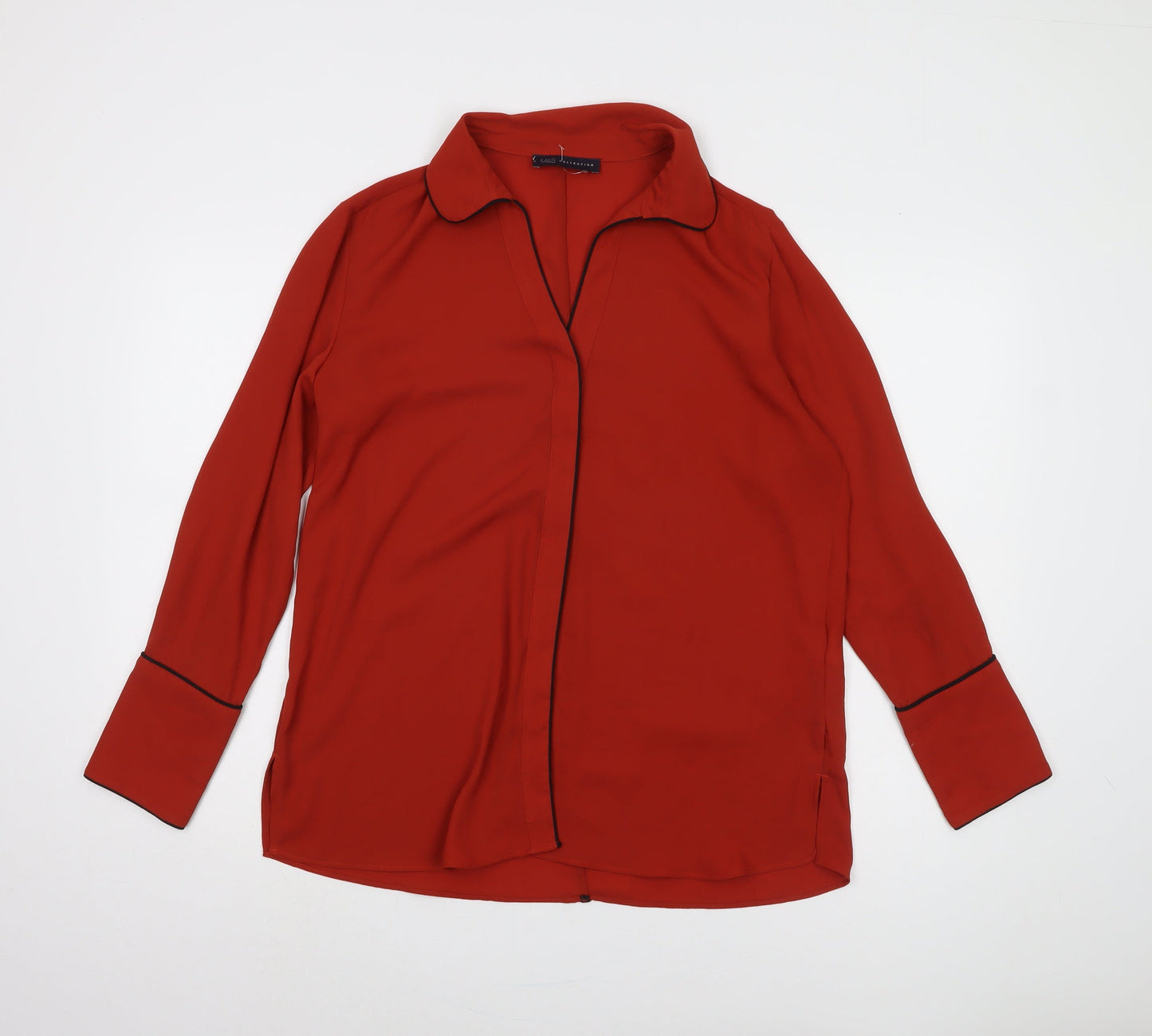Womens UK Size 14 Marks and Spencer Red Basic Blouse
