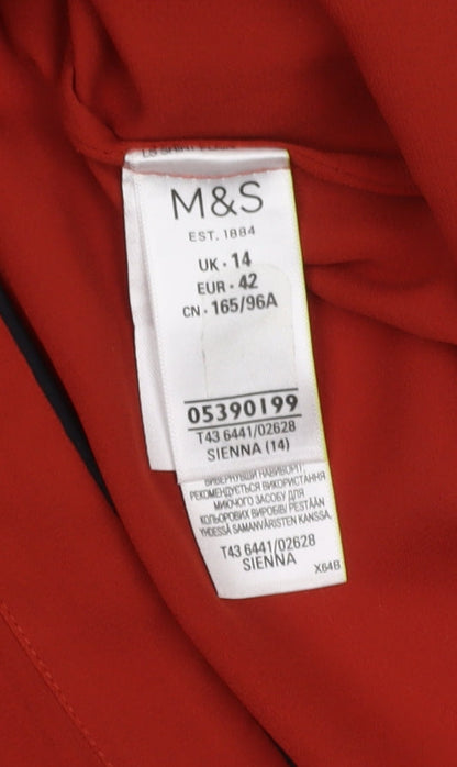 Womens UK Size 14 Marks and Spencer Red Basic Blouse