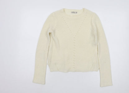 Womens UK Size S Bershka Ivory Pullover Jumper