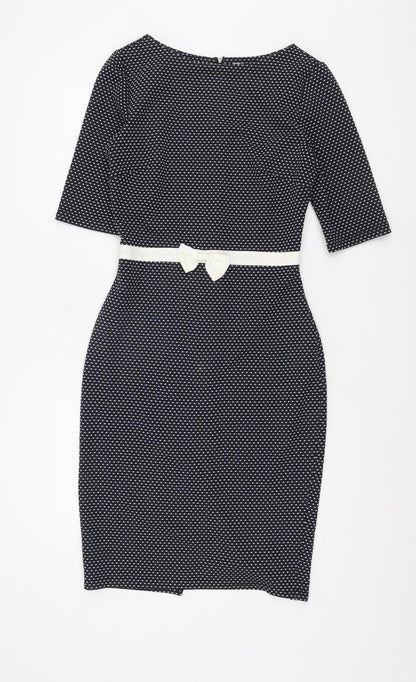 Paper Dolls Women's Black Polka Dot Sheath Dress