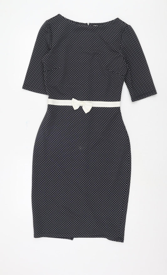 Paper Dolls Women's Black Polka Dot Sheath Dress