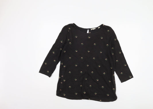 Womens UK Size 8 Fat Face Black Basic Blouse