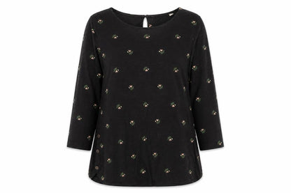 Womens UK Size 8 Fat Face Black Basic Blouse