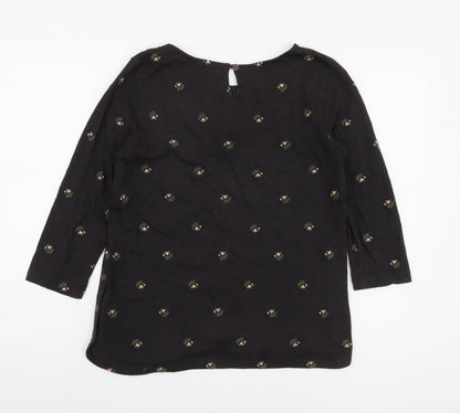 Womens UK Size 8 Fat Face Black Basic Blouse