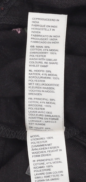 Womens UK Size 8 Fat Face Black Basic Blouse