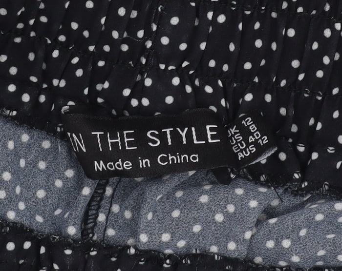 In The Style Women's Black Polka Dot Shorts Size 12