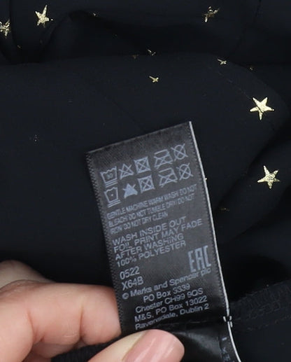 Womens UK Size 12 Marks and Spencer Black Basic Button-Up