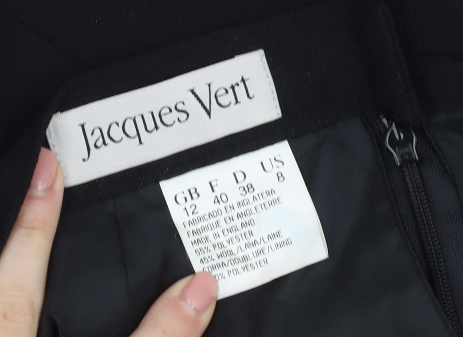 Jacques Vert Women's Black Pleated Midi Skirt Size 12