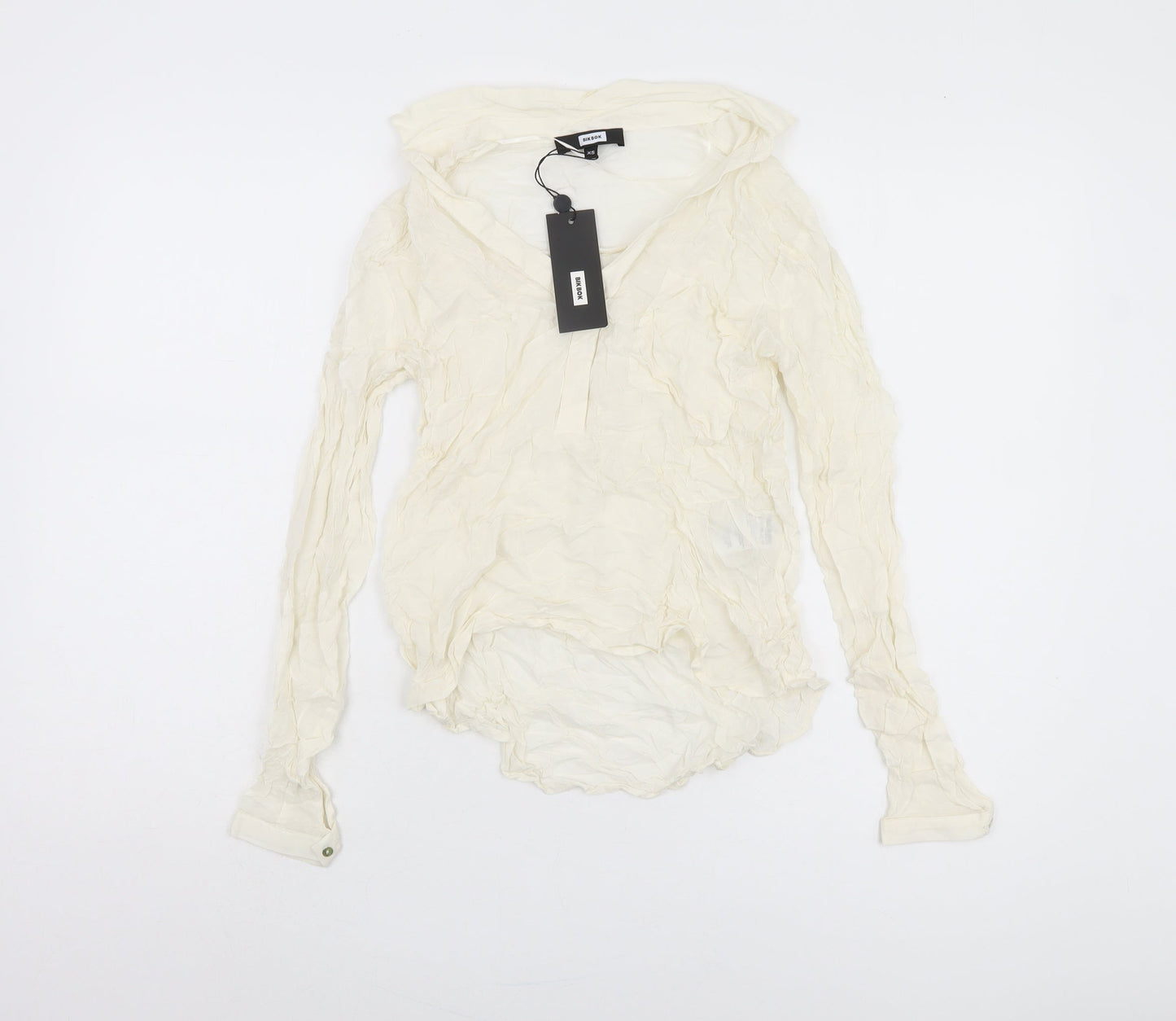 Womens UK Size XS Bik Bok Ivory Basic Blouse