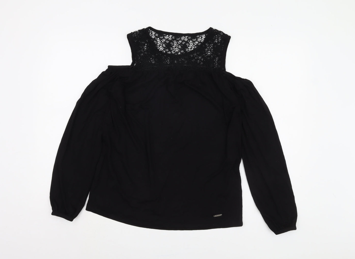 Womens UK Size 6 Laura Scott Black Basic Blouse