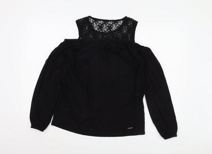 Womens UK Size 6 Laura Scott Black Basic Blouse