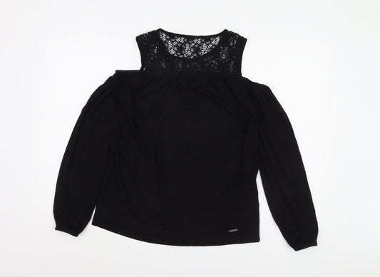 Womens UK Size 6 Laura Scott Black Basic Blouse