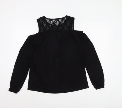 Womens UK Size 6 Laura Scott Black Basic Blouse
