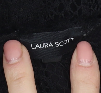 Womens UK Size 6 Laura Scott Black Basic Blouse