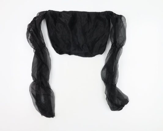 Nasty Gal Women's Black Cropped Blouse UK 10