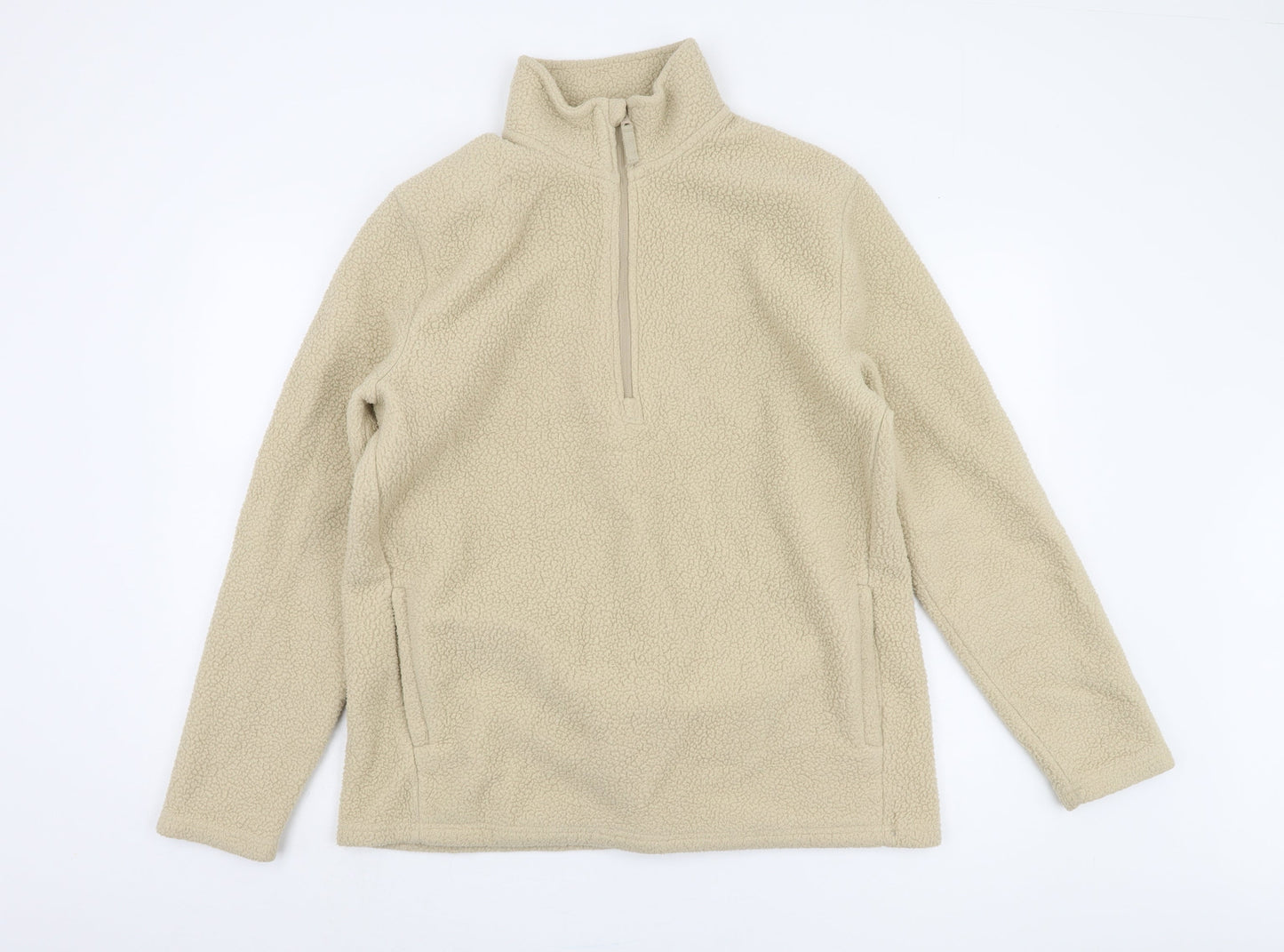 Teens UK Size L Mountain Warehouse Beige 1/4 Zip Sweatshirt