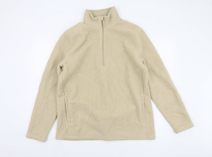 Teens UK Size L Mountain Warehouse Beige 1/4 Zip Sweatshirt
