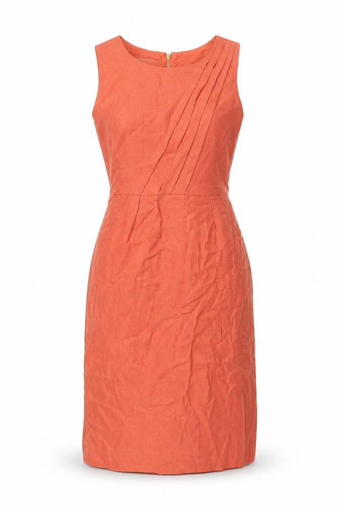Laura Ashley Women's Orange Linen Dress Size 10