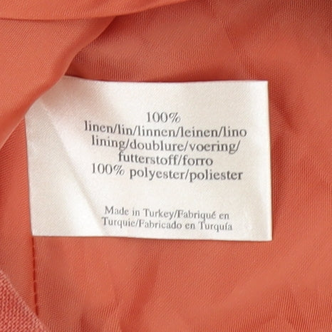 Laura Ashley Women's Orange Linen Dress Size 10