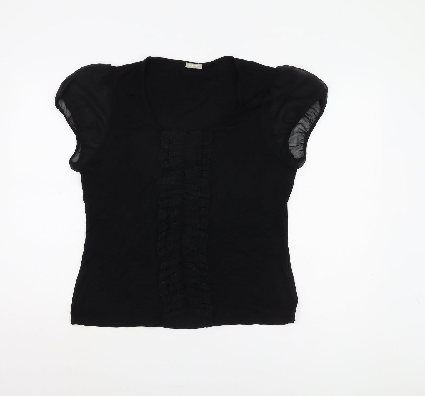 Womens UK Size L Planet Black Basic Blouse
