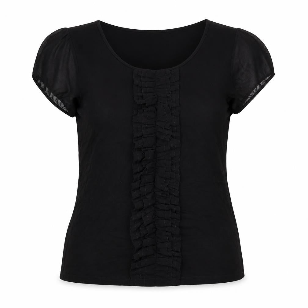 Womens UK Size L Planet Black Basic Blouse