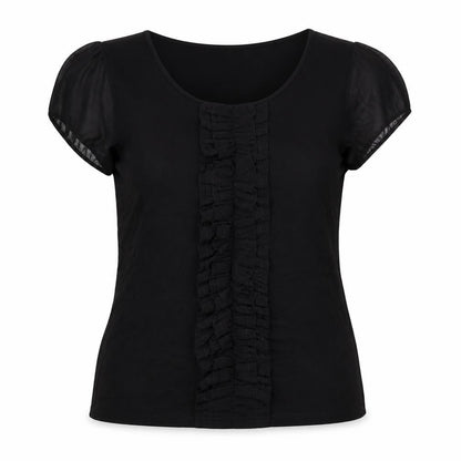 Womens UK Size L Planet Black Basic Blouse