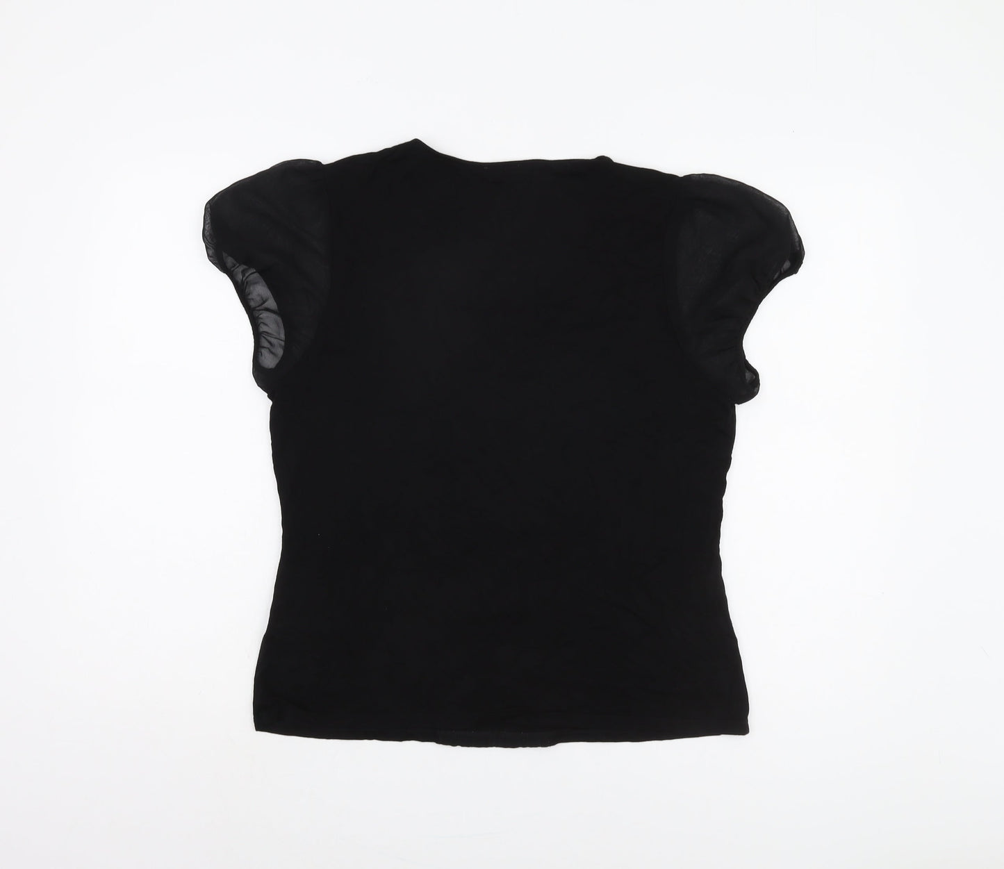 Womens UK Size L Planet Black Basic Blouse