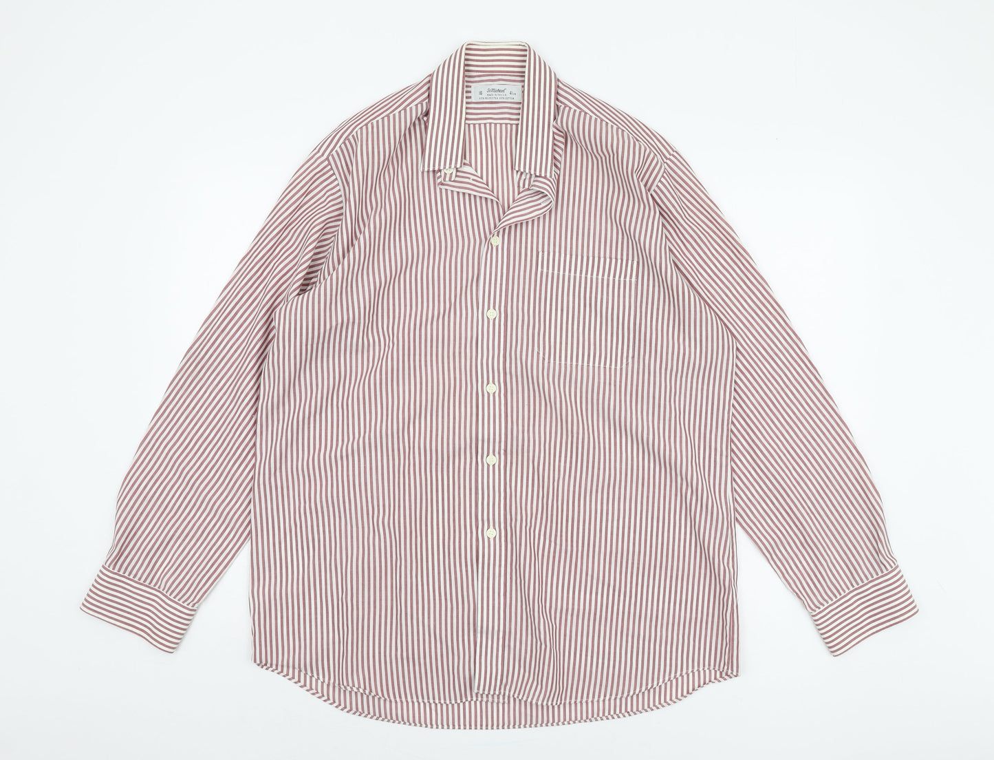 St Michael Men's Multicoloured 16 Striped Long Sleeve Shirt