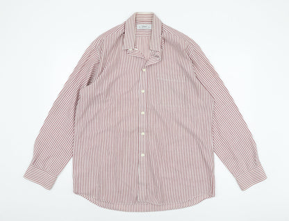 St Michael Men's Multicoloured 16 Striped Long Sleeve Shirt