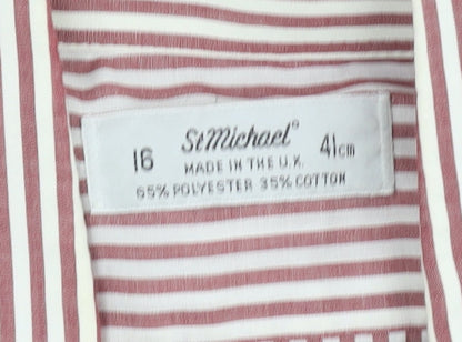 St Michael Men's Multicoloured 16 Striped Long Sleeve Shirt
