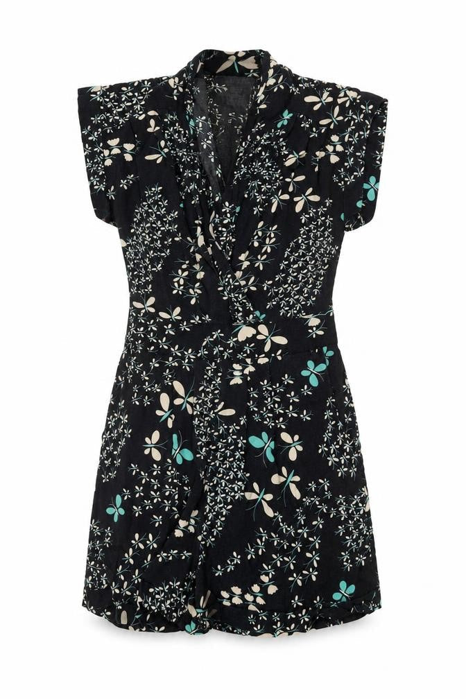 Womens UK Size 8 Warehouse One-Piece Black Playsuit