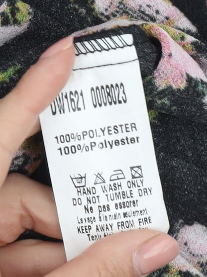 AX Paris Women's Black Floral Fit & Flare Dress Size 10