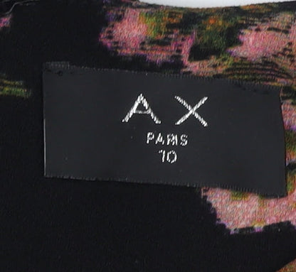 AX Paris Women's Black Floral Fit & Flare Dress Size 10