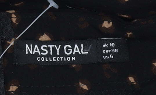 Nasty Gal Women's Midi Black Floral Pencil Skirt Size 10