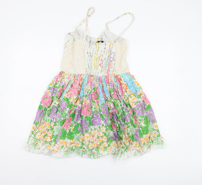 Oasis Women's Floral Sleeveless Dress Multicoloured Size 12