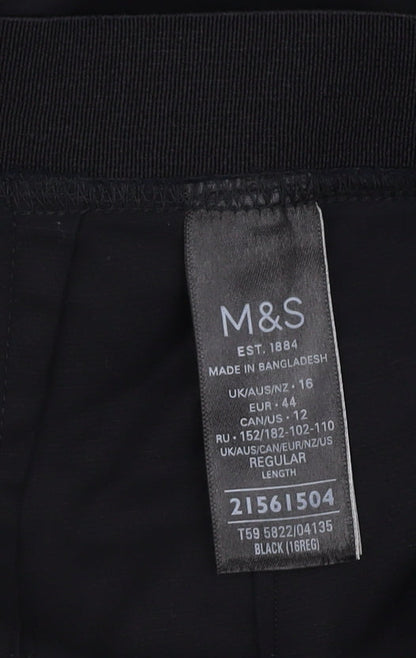 Womens UK Size 16 Marks and Spencer Regular Fit  Black Trousers