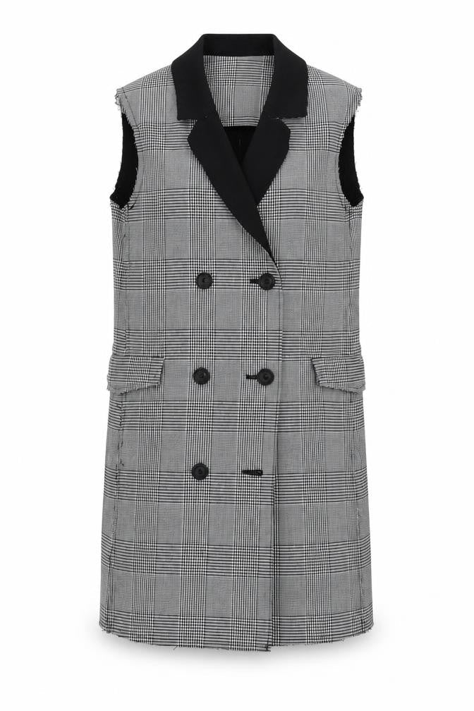Womens UK Size 10 Topshop Black Longline waistcoat