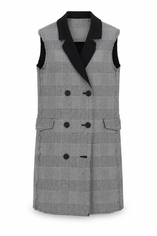 Womens UK Size 10 Topshop Black Longline waistcoat