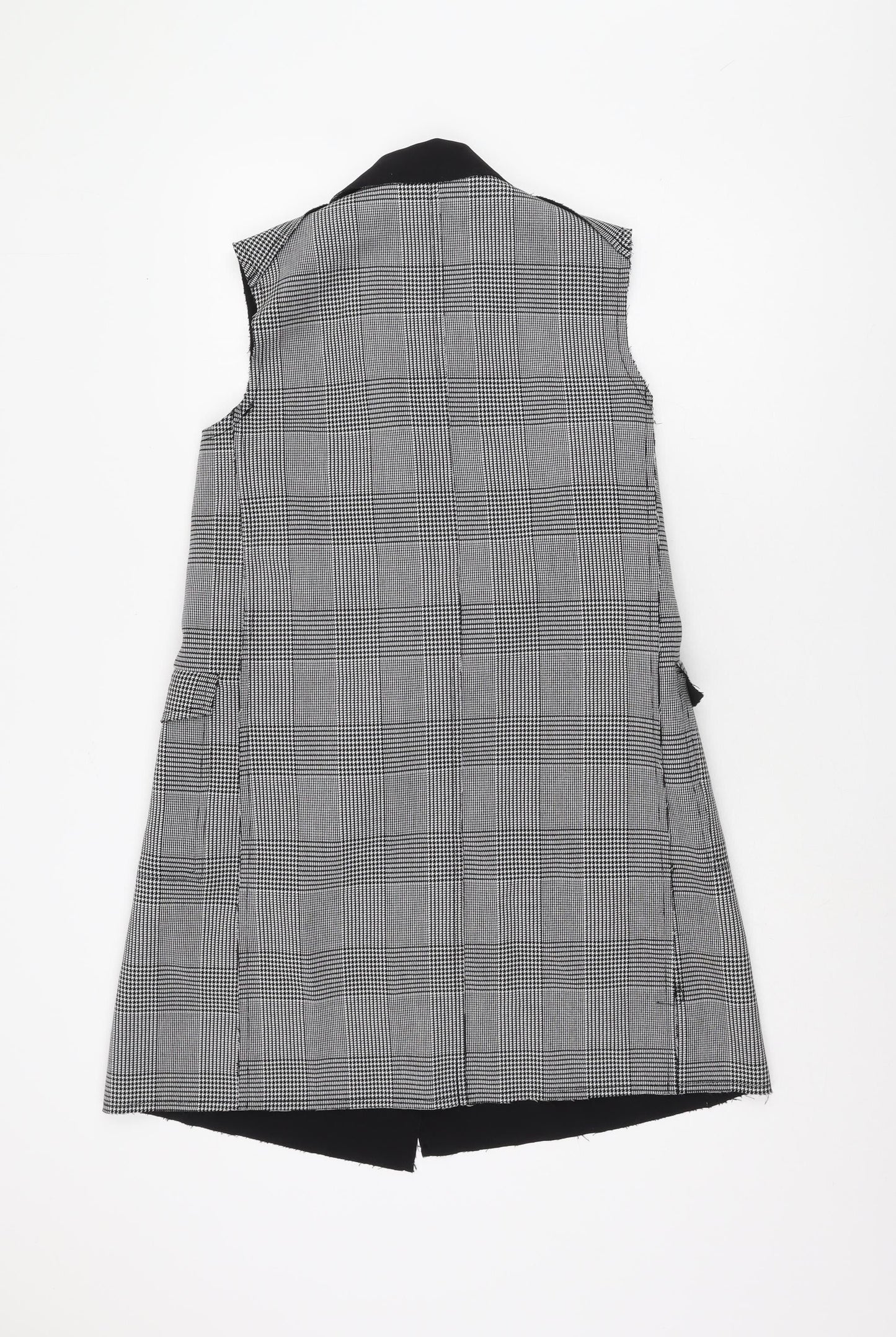 Womens UK Size 10 Topshop Black Longline waistcoat